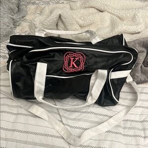 Black and White Monogrammed Duffel Bag